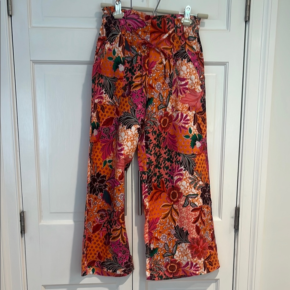 Vibrant Floral Wide-Leg Pants